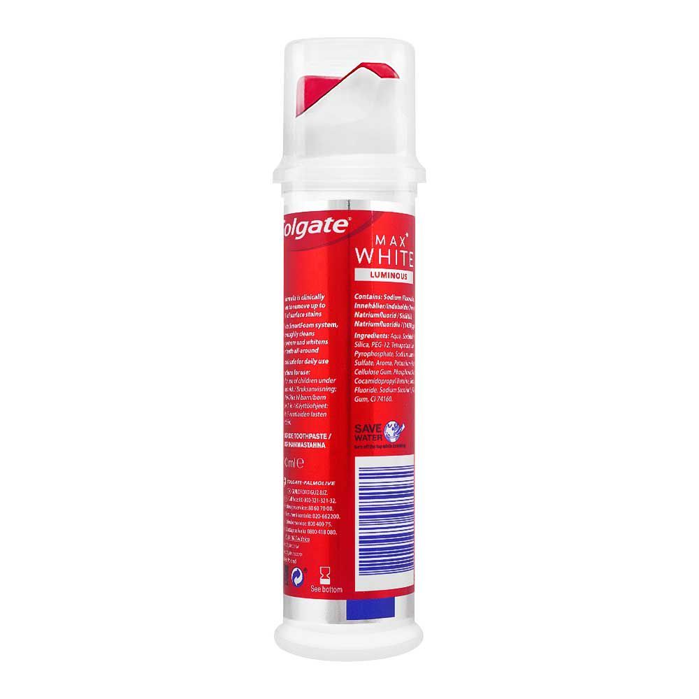 Colgate Toothpaste MAX WHITE LUMINOUS PUMP 100ml