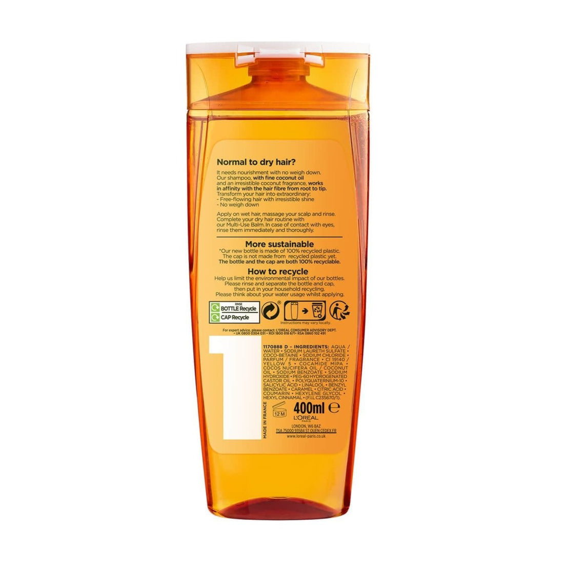 L'Oreal Paris Elvive Extraordinary Oil Coco Shampoo for Nourishing Dry Hair 400ml