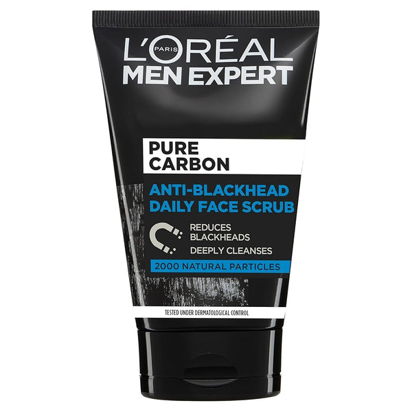 L’Oréal Paris Men Expert Pure Carbon Anti‑Blackhead Daily Face Scrub – 100ml