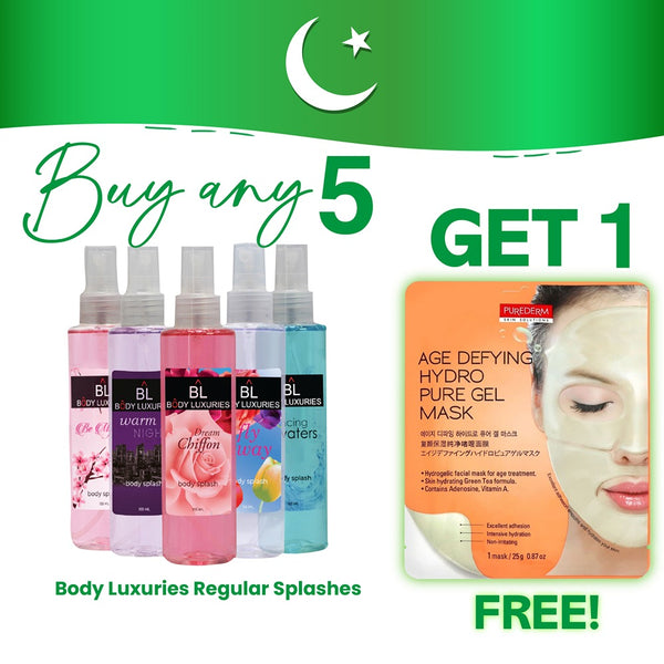 Buy 5 Regular Splashes & Get 1 Purederm Mask Free