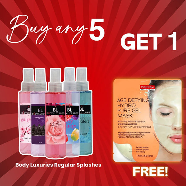 Buy 5 Regular Splashes & Get 1 Purederm Mask Free