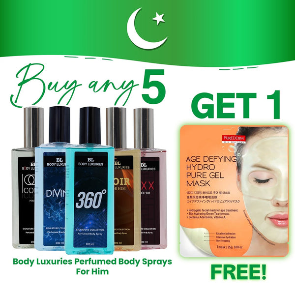 Buy 5 Men splashes & Get 1 Purederm Mask Free