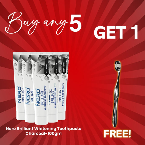 Buy 5 Nero Toothpaste Charcoal and Get 1 Ultra Brush Free
