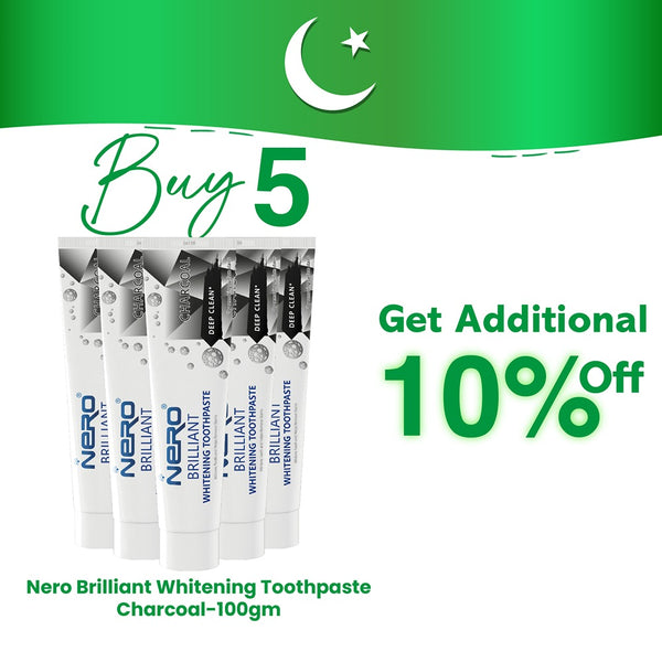 Buy 5 Nero Toothpaste Charcoal and Get 10% Extra Off