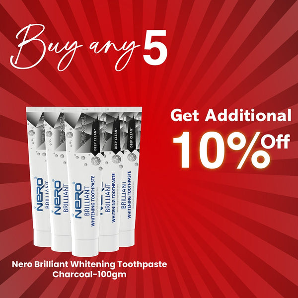Buy 5 Nero Toothpaste Charcoal and Get 10% Extra Off
