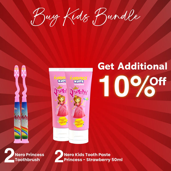 Buy 2 Nero Kids Princess Toothbrush & Toothpaste and Get 10% Extra Off