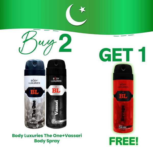 Buy 2 Men Body Sprays & Get 1 Free
