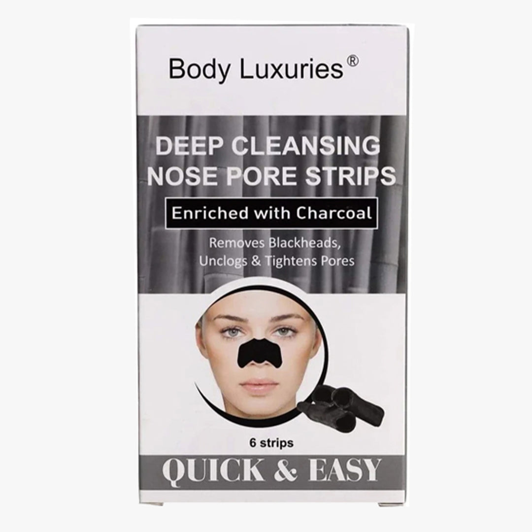 Body Luxuries Nose Strips Deep Cleansing – Charcoal 6 Strips