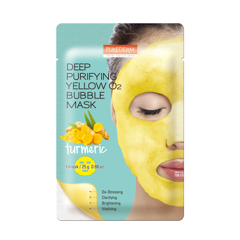 Purederm Deep Purifying Yellow O2 Bubble Mask - Turmeric ADS381