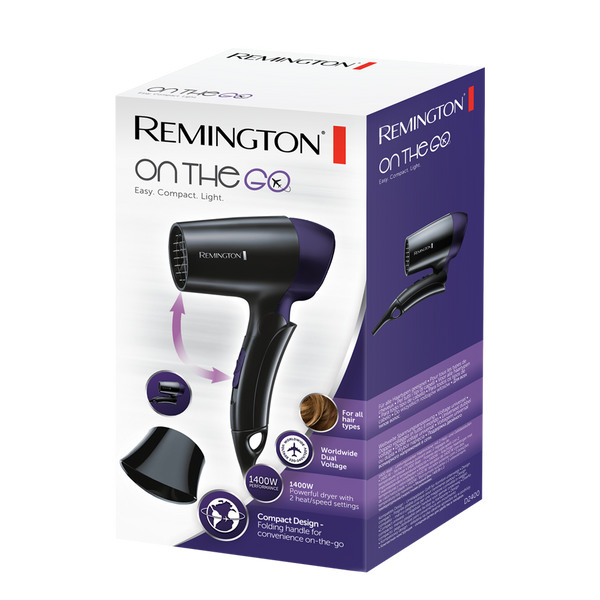 REMINGTON D2400 ON THE GO TRAVEL HAIR DRYER