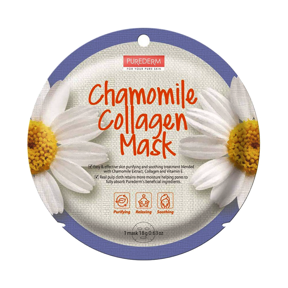 Purederm Collagen Mask – Chamomile 1 Mask 18g- ADS804