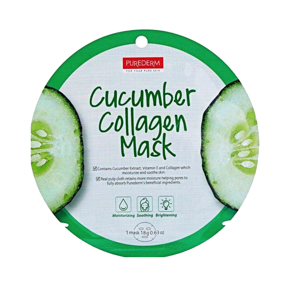 Purederm Collagen Mask – Cucumber 1 Mask 18g